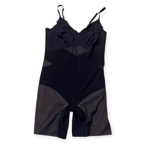Honeylove SuperPower Bodysuit Shorts 2X Black Shapewear Adjustable Open Gusset - Picture 1 of 12